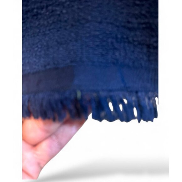 J. Crew Womens Navy Blue Sheath Dress Frayed Trim Sz 6 Classic Bodycon Boucle - Picture 8 of 13